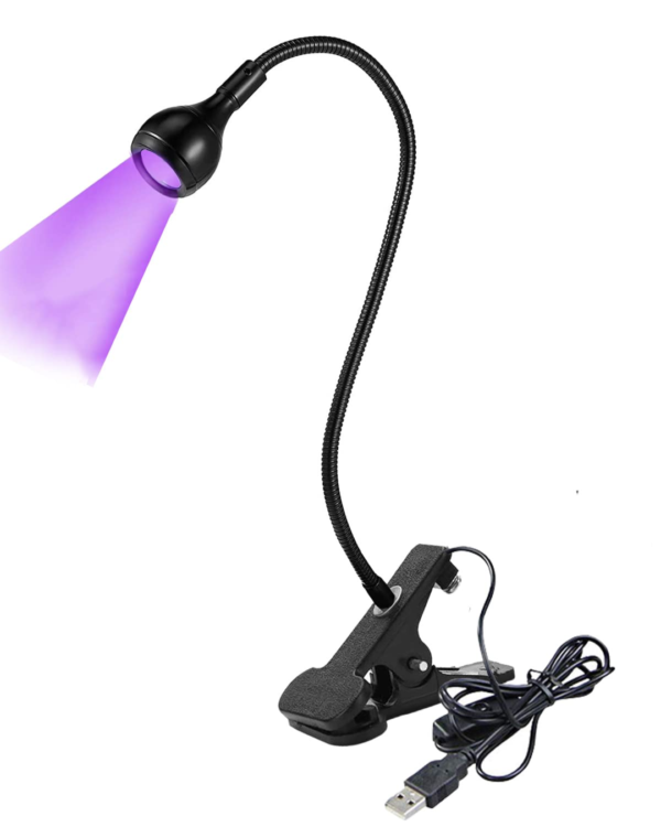 Luminaria UV de Mesa Preta Clip On
