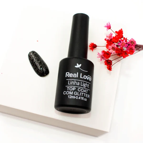 Real Love Top Coat com Gliter - Light 12ml